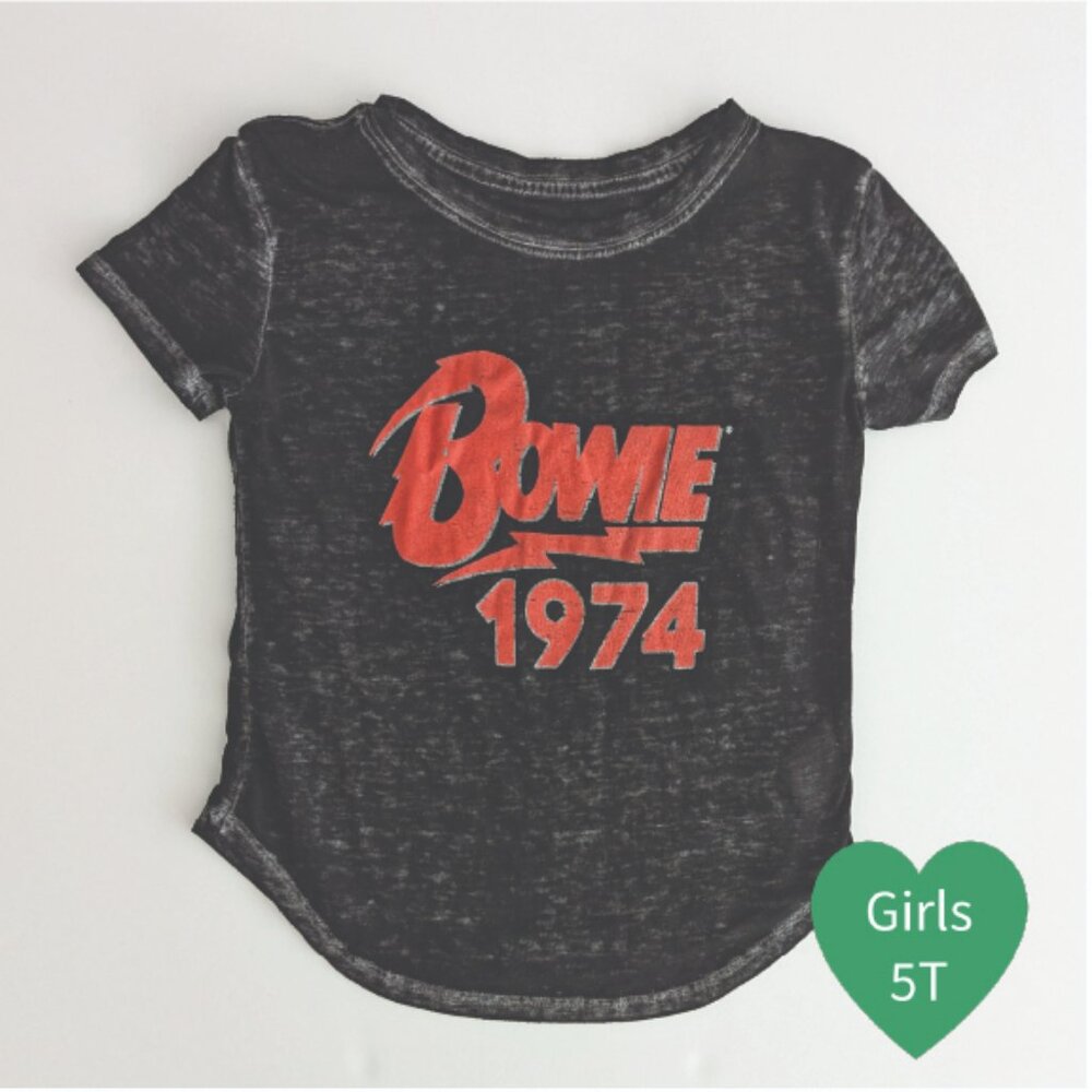 Girls David Bowie 1974 burnout tee 5t VGUC